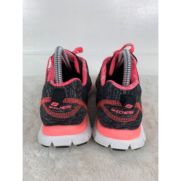 Skechers Womens Flex Sole Sneakers Pink/Black Size 8 - Picture 3 of 9